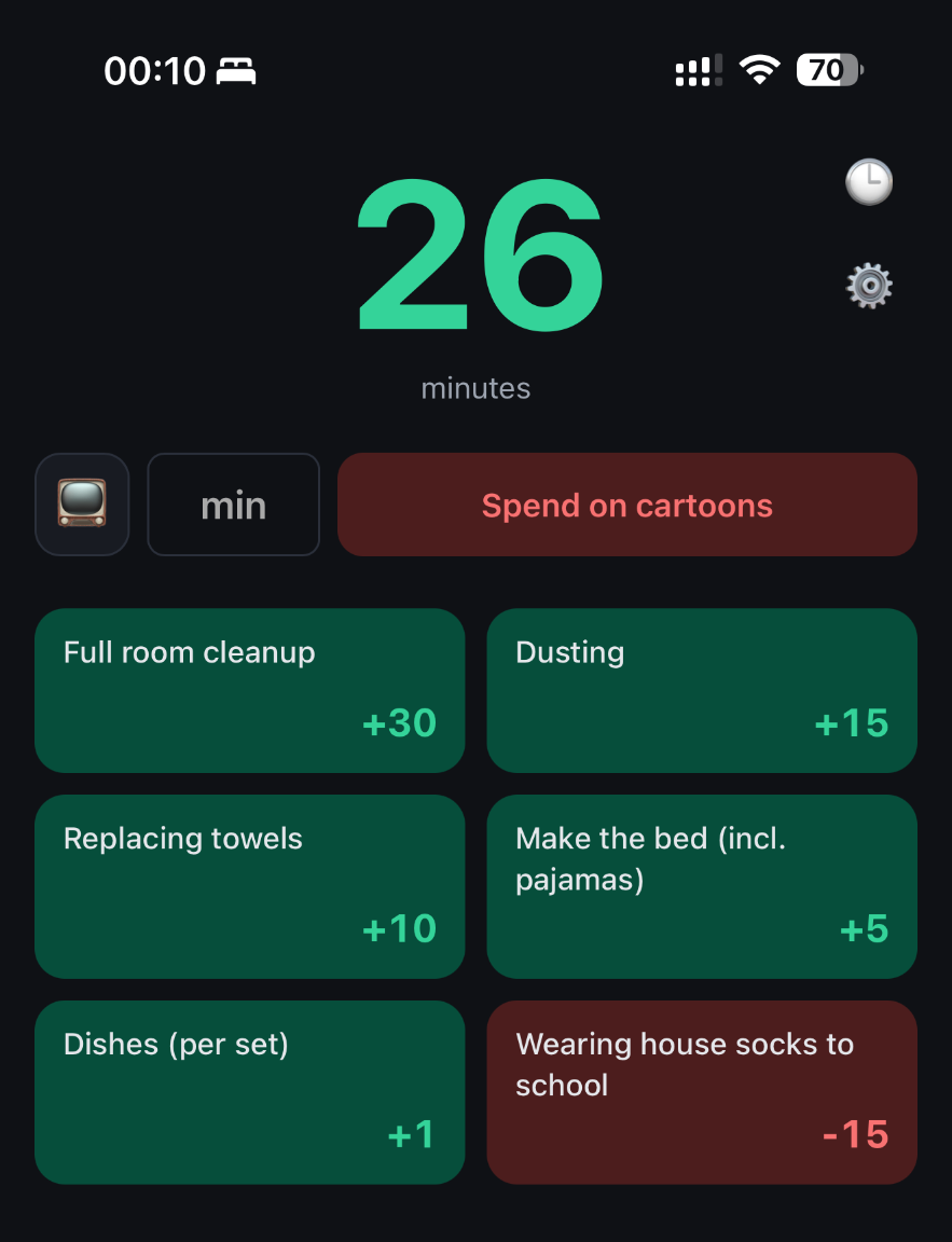 TrySave wallet screen with balance and reward tiles